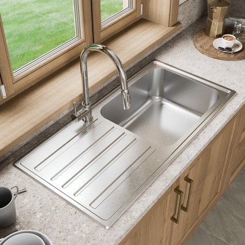 Stainless steel single bowl - steel,
