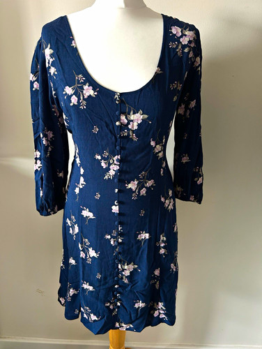 Apricot navy floral long - apricot,