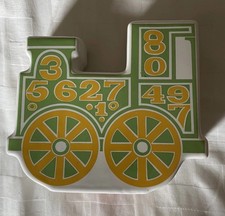 Carlton Ware 1960s Green / Yellow Ceramic Train Money Box