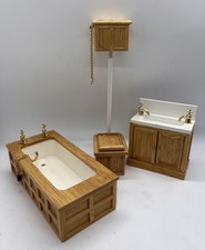 Dolls house victorian style boxed in bathroom suite in 1/12th scale 