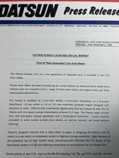 The Datsun Stanza Car Sales