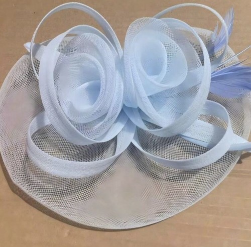 Baby blue fascinator - blue, hat