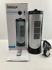 Igenix 12 Inch Mini Tower Fan Black Silver Oscillation Function