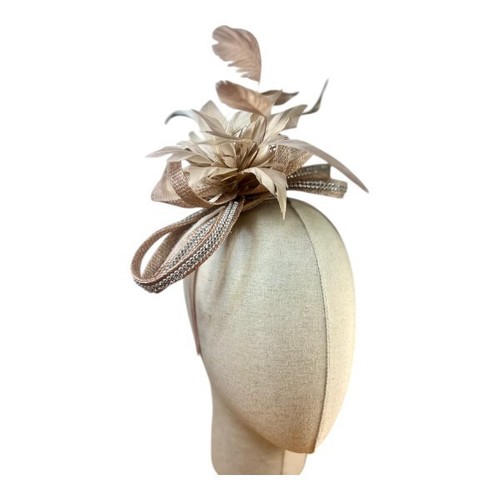 Small flower feather hair hat - flower,