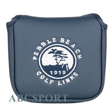 Golf Square Mallet Putter Head Cover with Pebble Beach Design Magnetic Closure