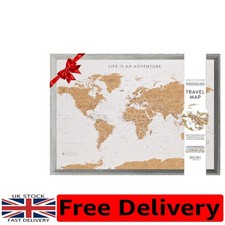 Large Push Pin World Map: Cork