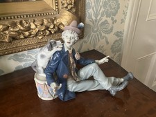 LLADRO #5763 MUSICAL PARTNERS FIGURINE OF CLOWN WITH DOG