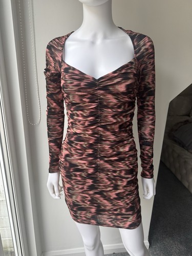 Topshop pink black ruched - pink,