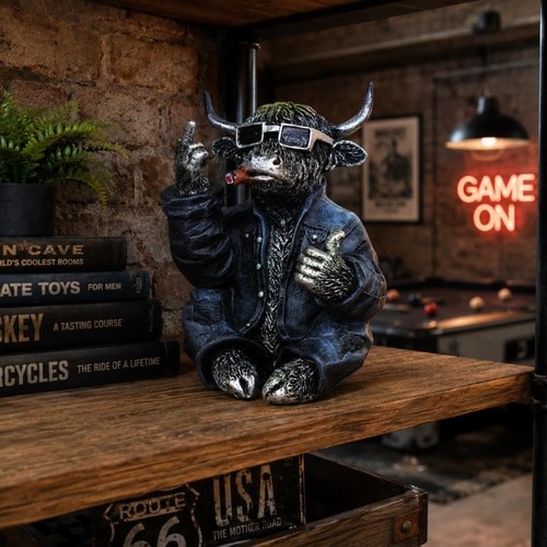 Naughty highland cow ornament - naughty,