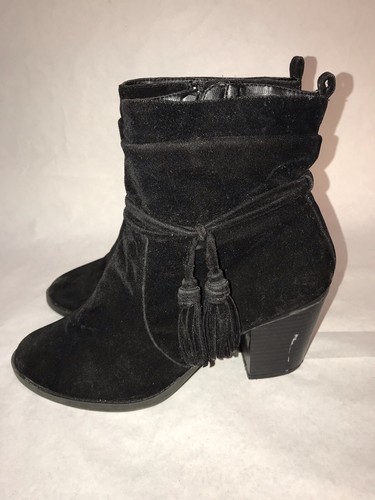 Women black suede - black, up