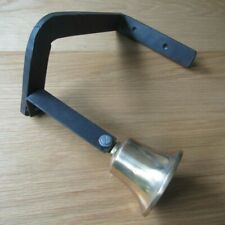 BRASS SHOP DOOR BELL + HEAVY CAST IRON BRACKET Entrance bell old rustic vintage