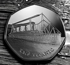 RMS TITANIC Silver Commemorative Coin. Ocean Liner, White Star, 1912. Jack/Rose