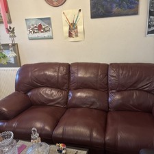 Leather sofa + fold Great condition, comfy, stylish, and durable. Small Tear
