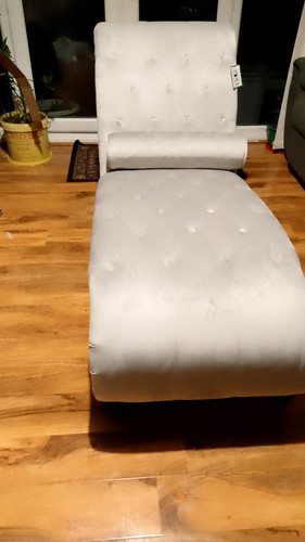 Light grey velvet chaise - light,