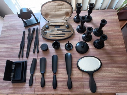 Vintage ebony dressing table - ebony,