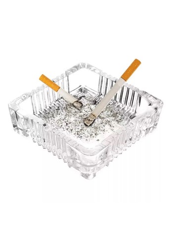 Ashtray square large glass - 2x,