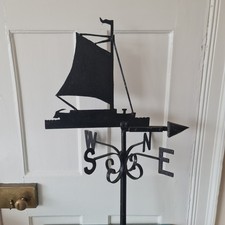 Vintage Nautical Weather Vane Blacksmith Forged Norfolk Wherry