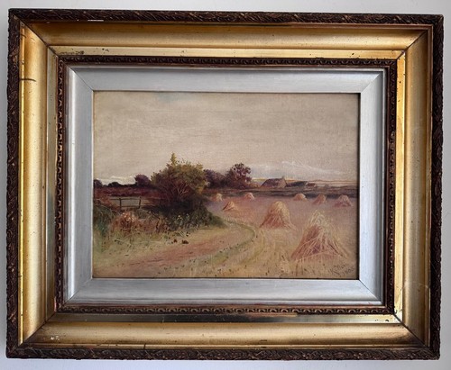Antique oil painting harvest - antique,
