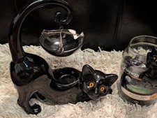 Yankee Candle Black Halloween Cat Hanging Wax Warmer & Jar Hugger - Damaged Dish