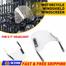 Universal Motorcycle Headlight Fairing Windshield Windscreen 5-7'' Round For YMH