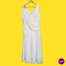 JOANNA HOPE Women's Chiffon Drape Bridal Party Dress, Flowy Goddess, Ivory UK 18