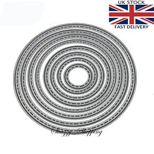 8 piece stitch Circle nesting die set 9.5cm metal cutting die cutter UK seller