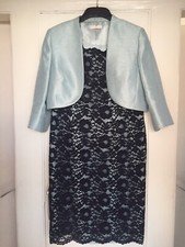 Ladies-JACQUES VERT - Special Occasion Outfit + Hat/Fascinator- Size 14