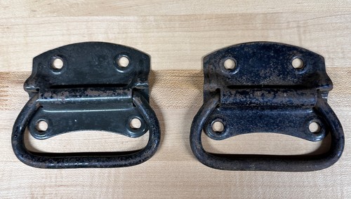 Vintage metal trunk handles - vintage,