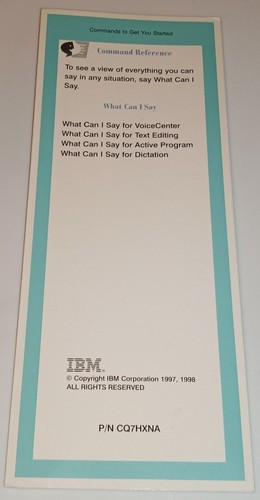 Vintage ibm command reference - vintage,