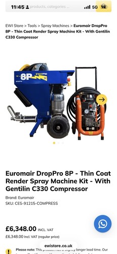 Thin coat render spray - render, machine