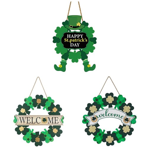 Patricks day wooden wreath - patricks,
