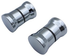 Shower Door Knob Handle, 2 Pairs Round Chrome Glass Door Handle Pull Handle Knob