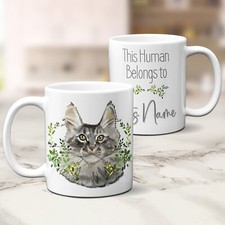Personalised Maine Coon Cat Mug Custom Kitten Tea Coffee Cup Decor Gift NDM67