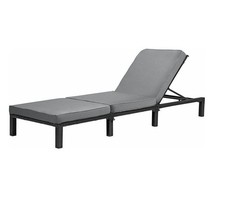 Rattan Sun Lounger Garden Patio Outdoor Furniture Day Bed Black  *NO CUSHION **