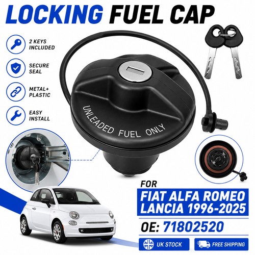 Petrol locking fuel cap - locking, w/