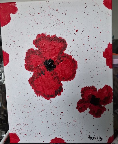 Poppy painting stroke right - painting.,