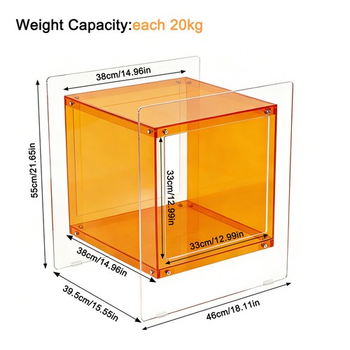 Clear acrylic side table - side,