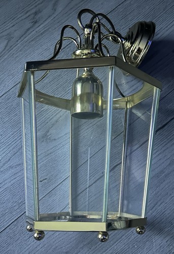 Stunning pair brass glass - of,