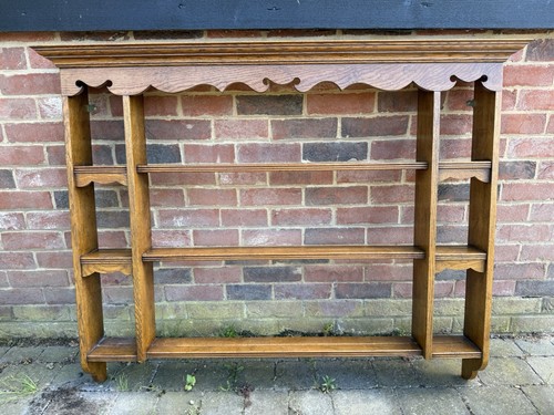 Vintage oak display shelf - vintage,
