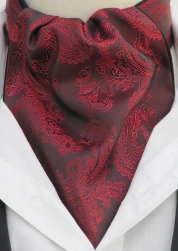 Mens burgundy red paisley - &,
