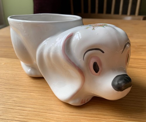 Vintage flower pot - , dog