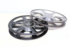 2 Large Vintage Metal Cinema Movie Projectionists Reels Spools 14¾ Inch Diameter
