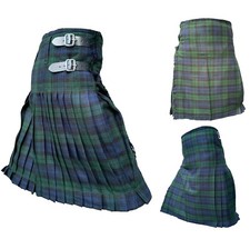 Blackwatch 8 Yard Kilts Scottish Men Kilts 16oz, Casual Tartan Kilt
