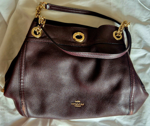 Coach pebbled leather shoulder - pebbled,