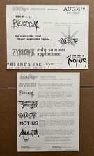 rare original BLOODCUM Wild Rags Records flyer lot ZYKLON B NOT-US SLAYER metal