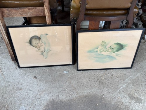 Vintage sketches framed babies - framed,