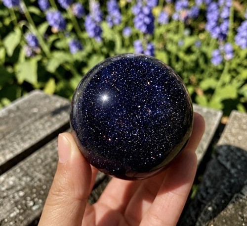 Blue goldstone sphere - sphere, 50mm