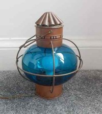 Antique Copper & Blue Glass