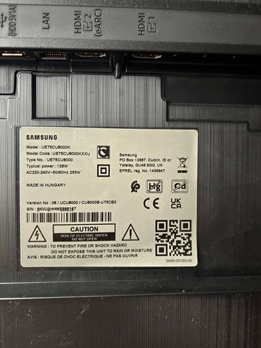 Samsung ue75cu8000k 75in - samsung, 4k