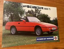 RELIANT SCIMITAR 1800 Ti 135hp brochure leaflet  1989 Manual Handbook Part